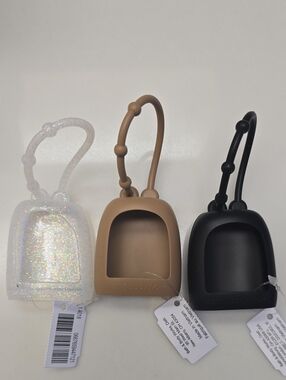 Bath & Body Works Jelly Silicone Hand Sanitizer Holders - Glitter, Tan, Black
